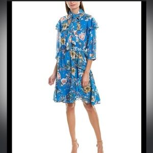 Walter Baker Bright Blue Floral Sommer Dress